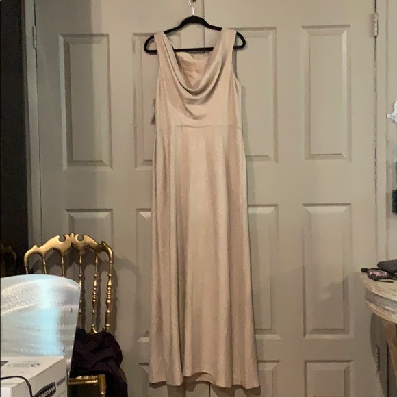 Tahari Light Gold Long Evening Gown - Picture 4 of 6